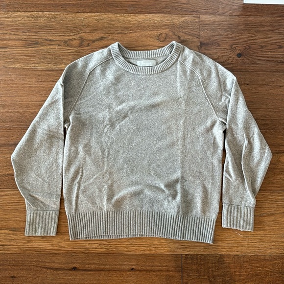 Everlane Cashmere Blend Crew Neck Sweater Oatmeal Beige/Grey Men’s Small - Picture 1 of 5